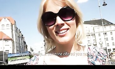 Czech Blonde Exhibitionist Shows Off Her Huge Ass in Public