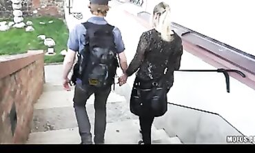 Czech Blonde Exhibitionist Shows Off Her Huge Ass in Public