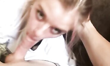POV Amateur Cunt With Tattoos Blows Big Dick