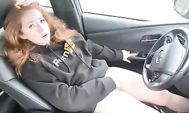 Real MILF Quick Orgasm While Husband Buys Christmas Lights