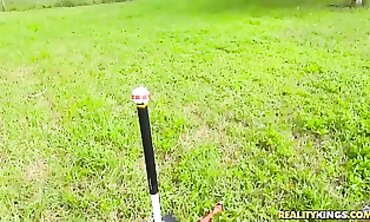 POV Reality: Skinny Bridgette Ryder Gets Poked Through The Fence
