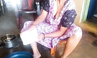 Tamil MILF Beauty Shows Off Huge Boobs While Cleaning Home