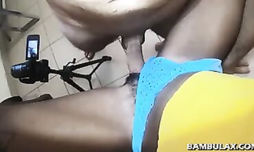 POV Interracial Ebony Gets Creampie