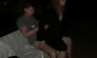 MILF Drilled Outside At Night