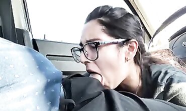 Pink Takes a Deep Throat Blowjob in the Parking Lot