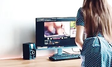 POV: College Girl Caught Watching Porn Gets a Facial