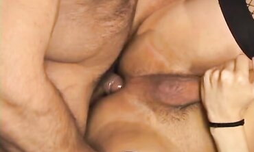 Huge-Titted Dark Haired Tranny Bum Slammed By Wooly Latino Top.