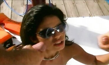 Vacationing Sweetheart Fulfills Her Desire Of Boinking 2 Men On A Sailboat