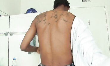 Dark-Hued Nymph Gets Smashed in Shower two