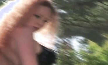 Audrey Hollander Takes A Trouser Snake In Her Bum Outside