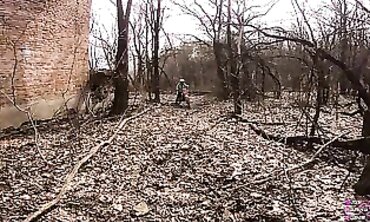 POV Blowjob with a Russian Biker Slut in the Woods