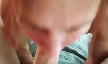POV: Redhead MILF Stepsister Gets Sucked & Facial From Stepson's Friend