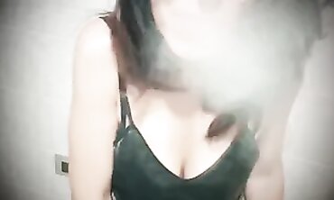 Italian MILF in Stockings Smokes and Gets Unclothed