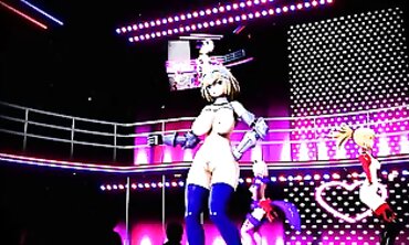 MMD R18: Ebony MILF Stripper's Outdoor Group Sex Orgy