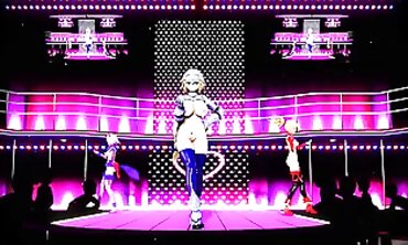 MMD R18: Ebony MILF Stripper's Outdoor Group Sex Orgy