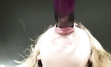 POV: Tattooed MILF Gives Blowjob During Orgy