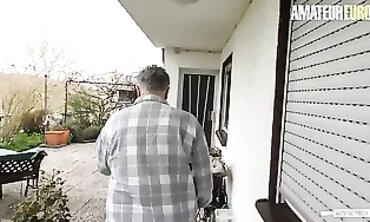 Dark-Haired German Brunette Humped by Mature Girlfriend
