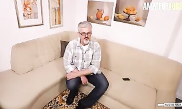 Dark-Haired German Brunette Humped by Mature Girlfriend