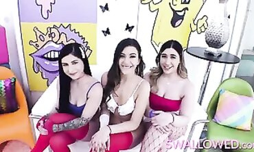 Kaitlyn Natalie and Lexi Share a Cum-Filled Blowbang