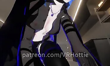 Blue-Haired Succubus POV Bondage with Blindfold