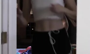 Cheerleaders Compare Boobs And Get Fucked At Sleepover