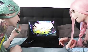 POV: Step-Sister-in-Law Drills Me With a Strap-On on the Couch