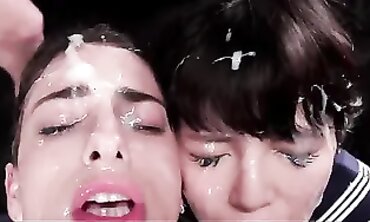 Kristen Scott Takes Double Bukkake And Mass Cumshot