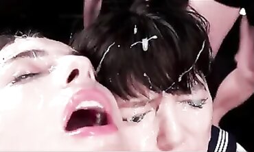 Kristen Scott Takes Double Bukkake And Mass Cumshot