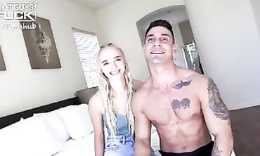 Ripped Euro Stud Pummels Petite Blonde with Massive Dick