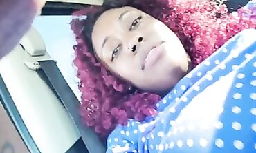 Ebony MILF Enjoys Solo Masturbation in Public Parking Lot