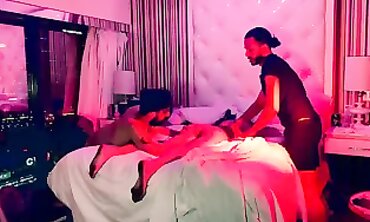 Red and Blonde MILF Threesome at Las Vegas Motel