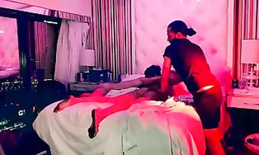 Red and Blonde MILF Threesome at Las Vegas Motel