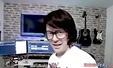 British Nerd Guy Gets Real Face Cumshot