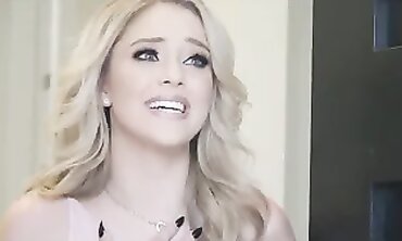 Stunning Platinum Blonde Takes a Big Black Cock