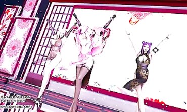 [MMD]Tougen Renka 桃源恋歌 Ahri Kaisa Seraphine Bombshell Sexsual Dance 4K 60FPS