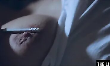 Busty Brunette MILF Masturbates With A Pencil