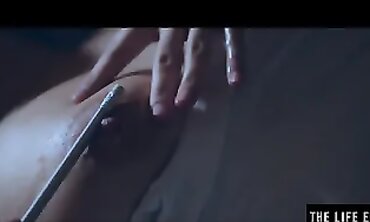 Busty Brunette MILF Masturbates With A Pencil