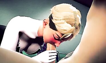 Gwen Stacey Relieves a Sick Student with Deep Throat Action