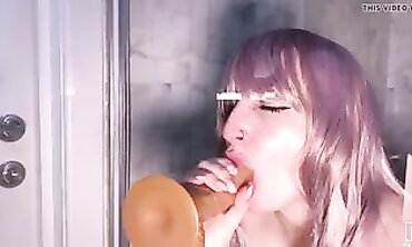 Spectacular Nymph Takes A Massive Wood Deep In Her Throat
