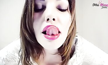 Miss Honey Barefeet Teases with Lipstick and Tongue
