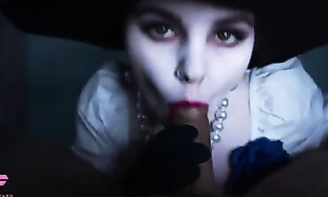 Cosplay Lady Dimitrescu POV Blowjob and Cumshot