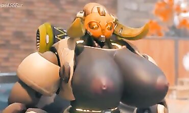 Overwatch Orisa: Giant BBW Robot with Huge Tits and Ass