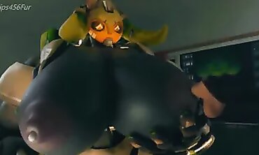 Overwatch Orisa: Giant BBW Robot with Huge Tits and Ass