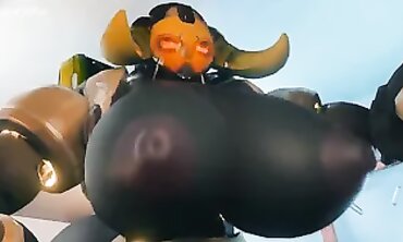 Overwatch Orisa: Giant BBW Robot with Huge Tits and Ass