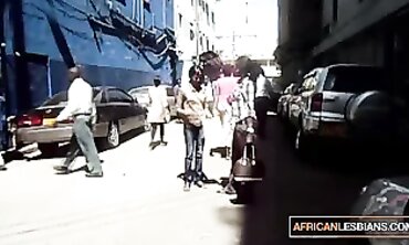 barely legal African Lesbians Enjoy Public Outdoor Orgy