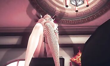 Erza Cosplay Bunny Suit 3D Blowjob and Cum