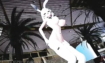 Sirius Rubs Her Body In Motionless Camera Animation