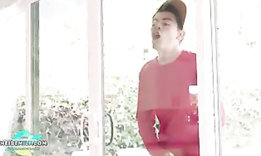 Busty Cougar Gives Hardcore Blowjob To Son's Friend
