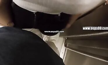 Blonde Cougar Gives Handjob on Subway