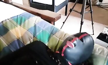 Laura On Heels: Hogtied, Hooded, and Submissive in Stockings